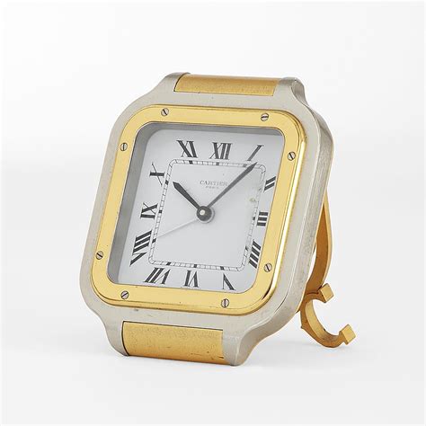 cartier santos travel clock|cartier gold travelling clock.